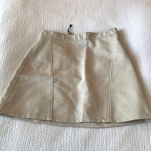 Zara Basics Faux Leather Skirt Light Putty Colour Size Small